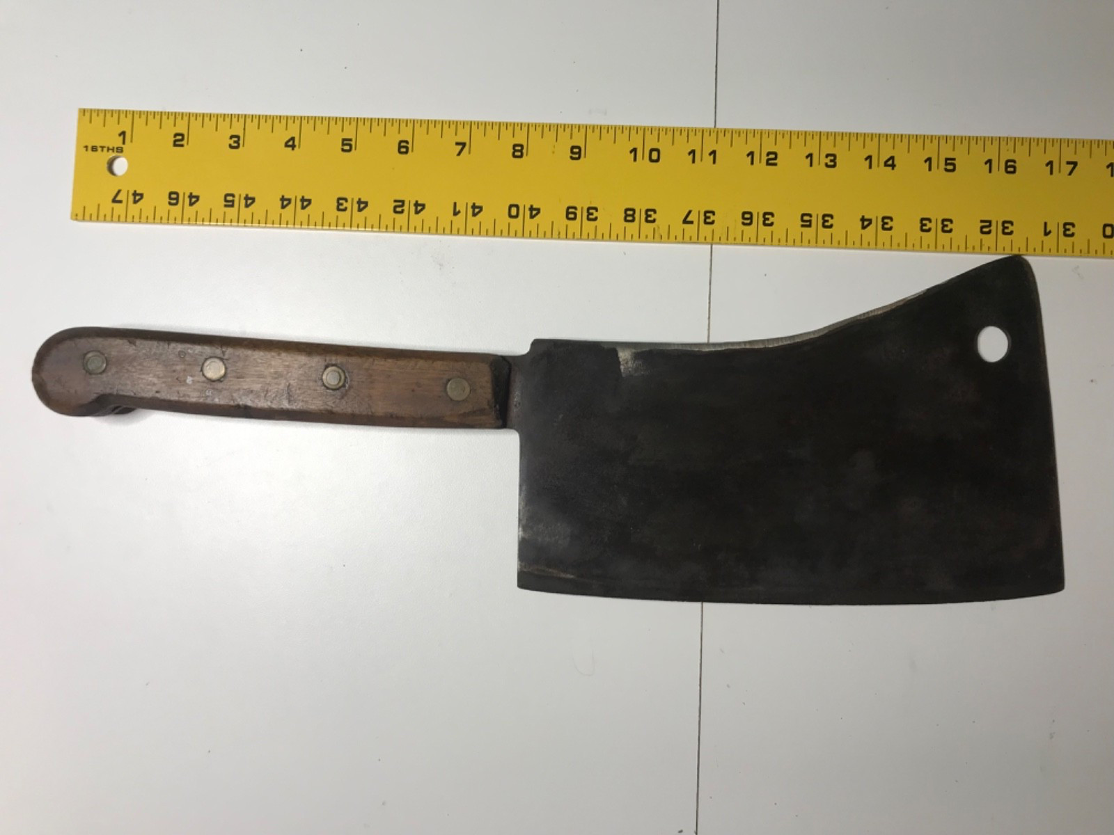 Antique Meat Clever Genuine Warranted Large Heavy Duty  LOOK READ