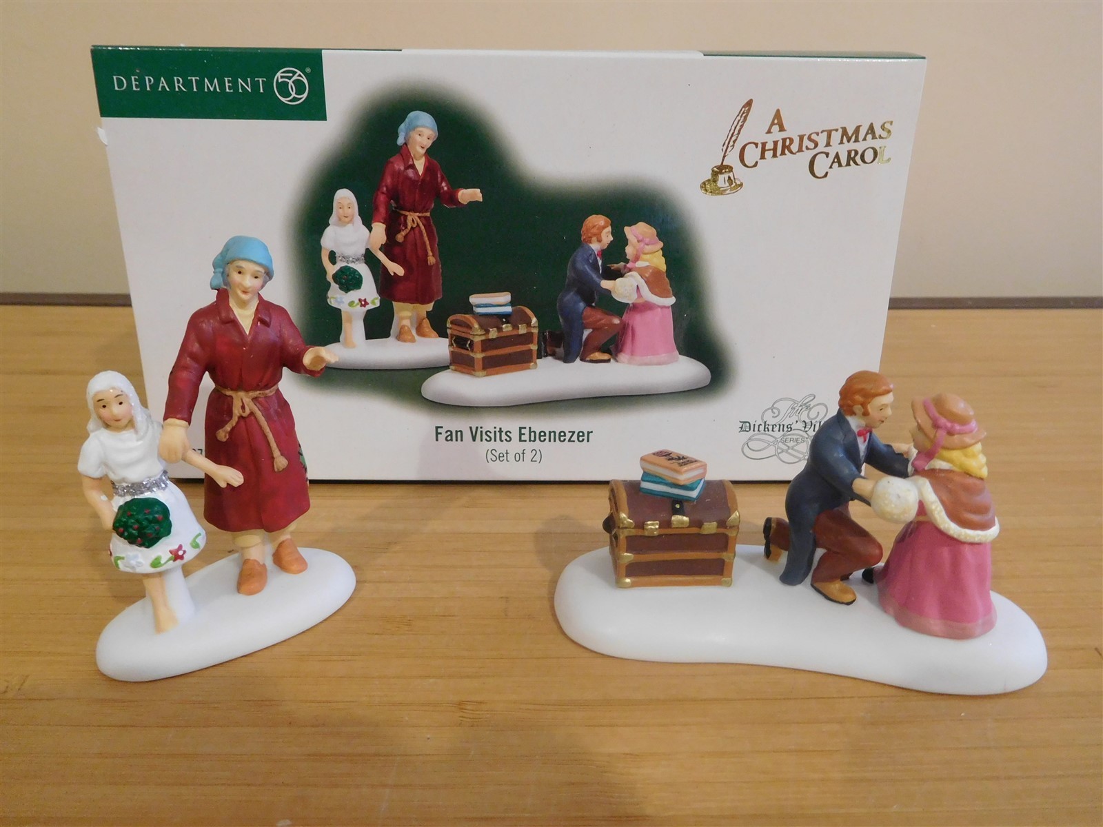 Dept 56 Dickens Village - Fan Visits Ebenezer from A Christmas Carol - RARE
