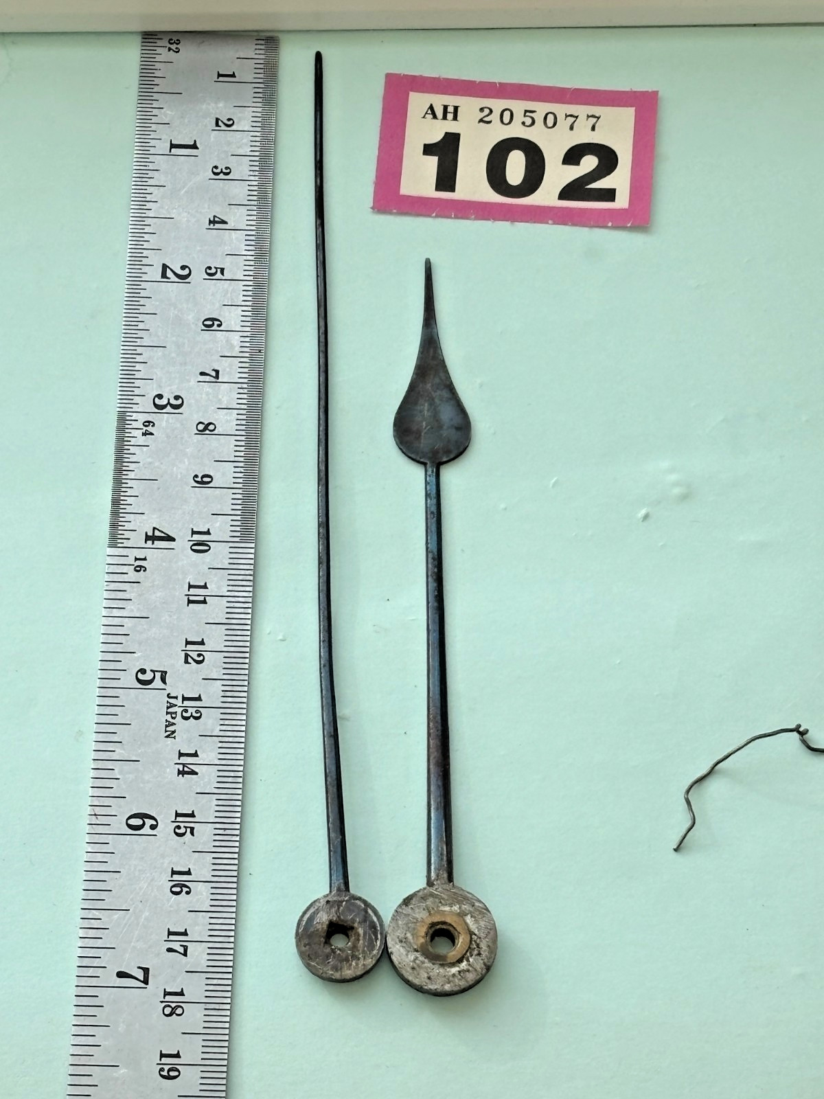 Antique Longcase clock Grandfather  Regulator CLOCK HANDS Nice shaped steel hand