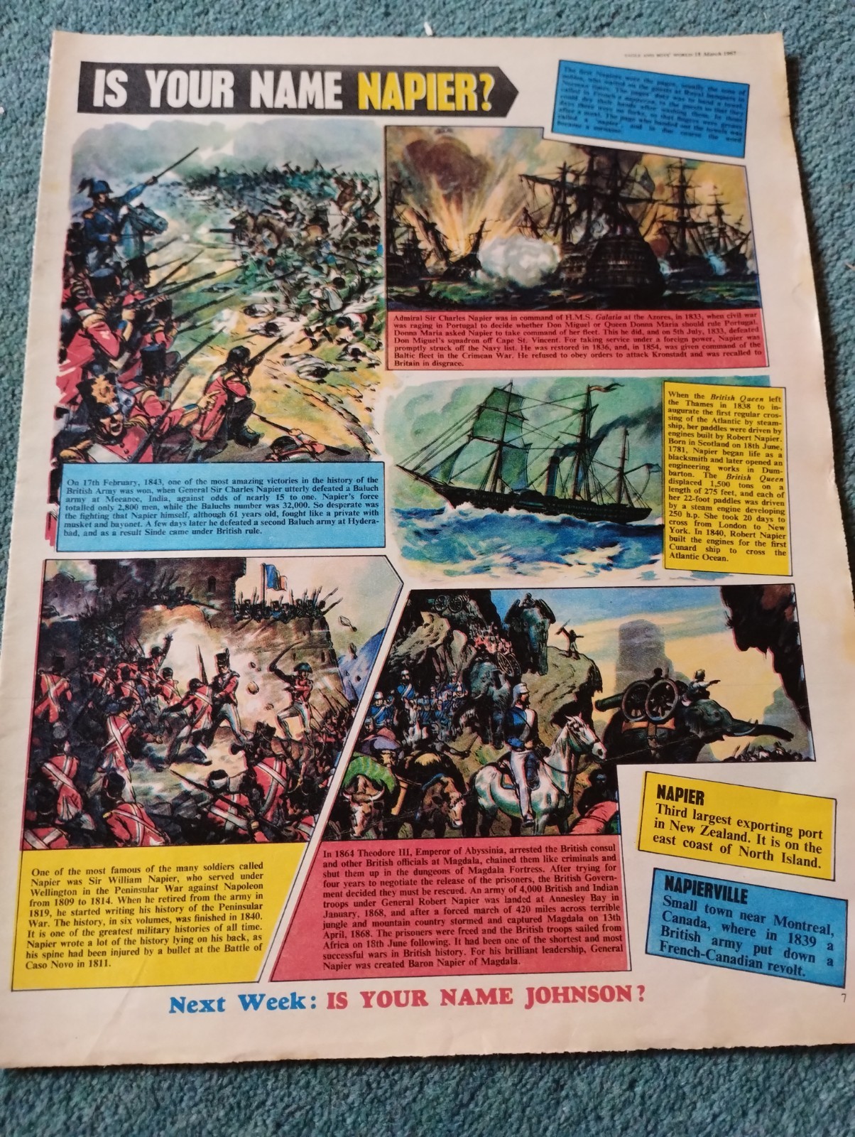 El17 Ephemera 1967 Article Is Your Name napier