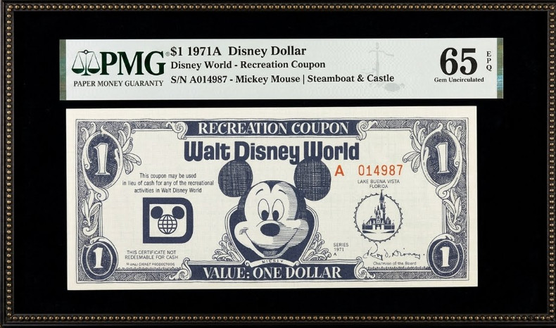 Disney 1 Dollar Recreation Coupon 1971 \