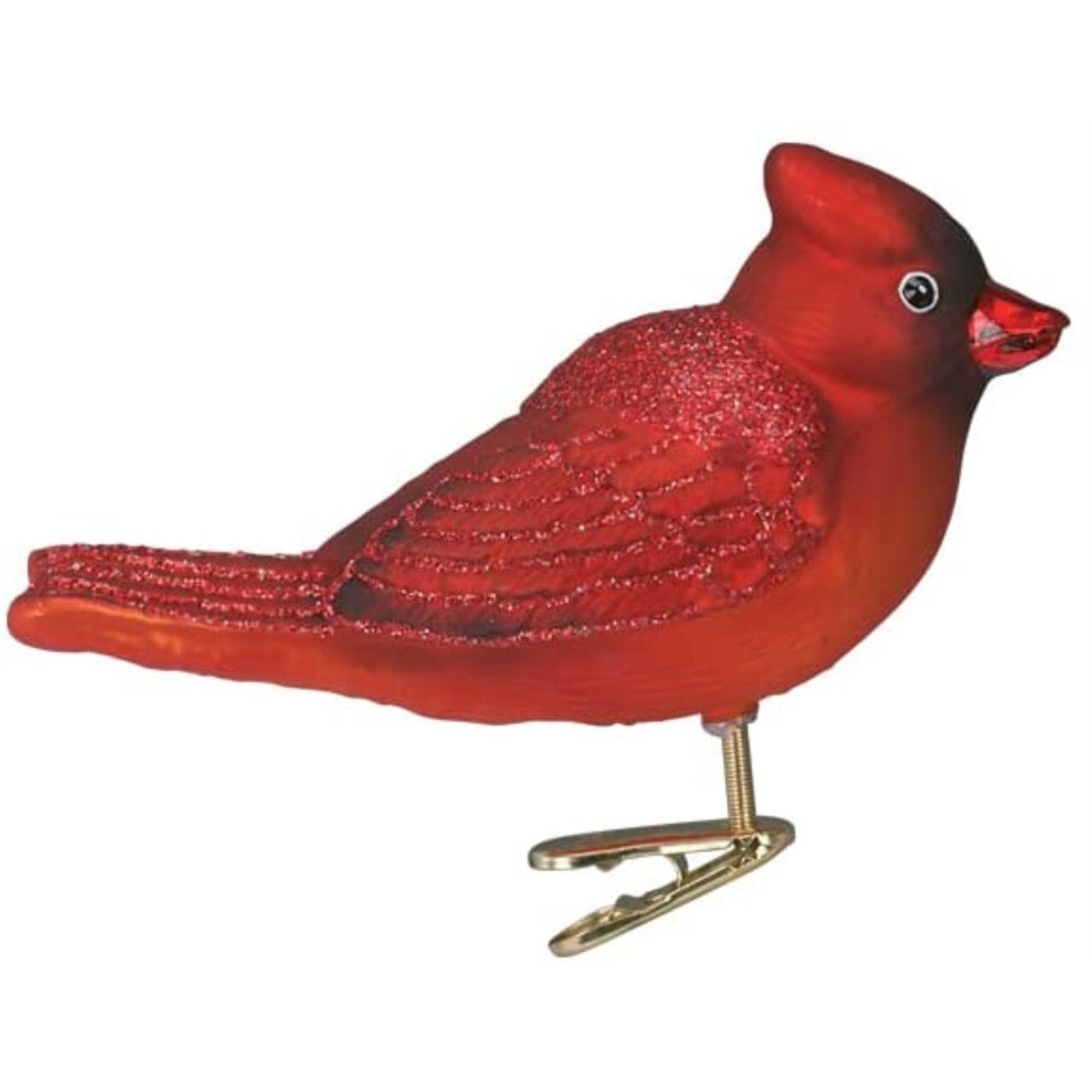 Old World Christmas BRIGHT RED CARDINAL (18139) Glass Ornament w/ OWC Box