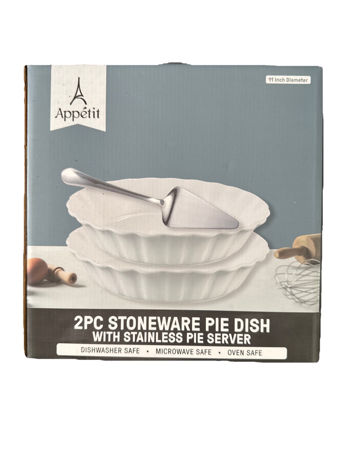 Appetit 2 Pc Stoneware Pie Dish 11