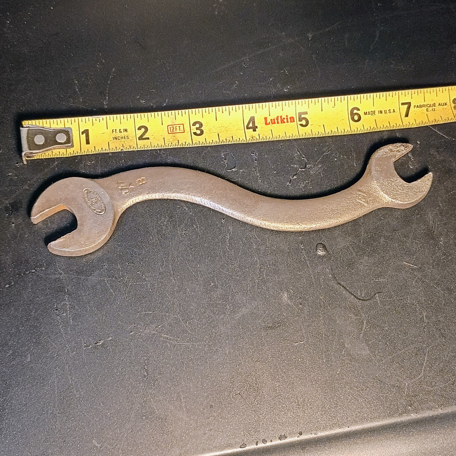 Antique Pre 1924 JH Williams Co. S Curve Wrench USA Forged 77 B Cleaned & Oiled