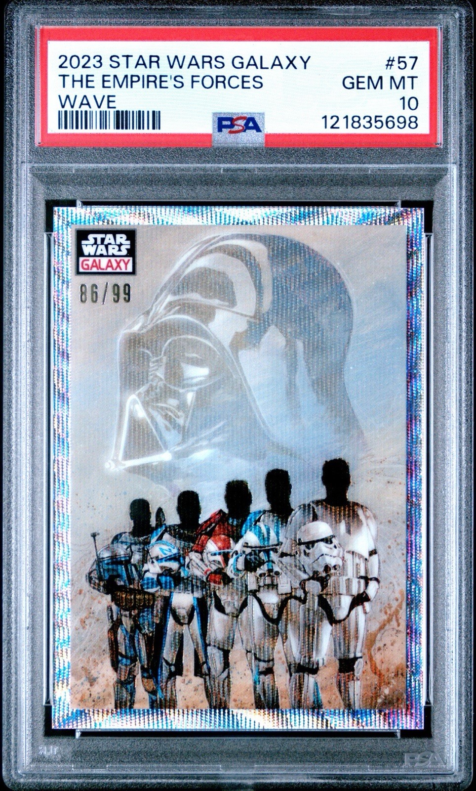 PSA 10 2023 Topps Star Wars Galaxy The Empire’s Forces Wave /99 Refractor Vader 