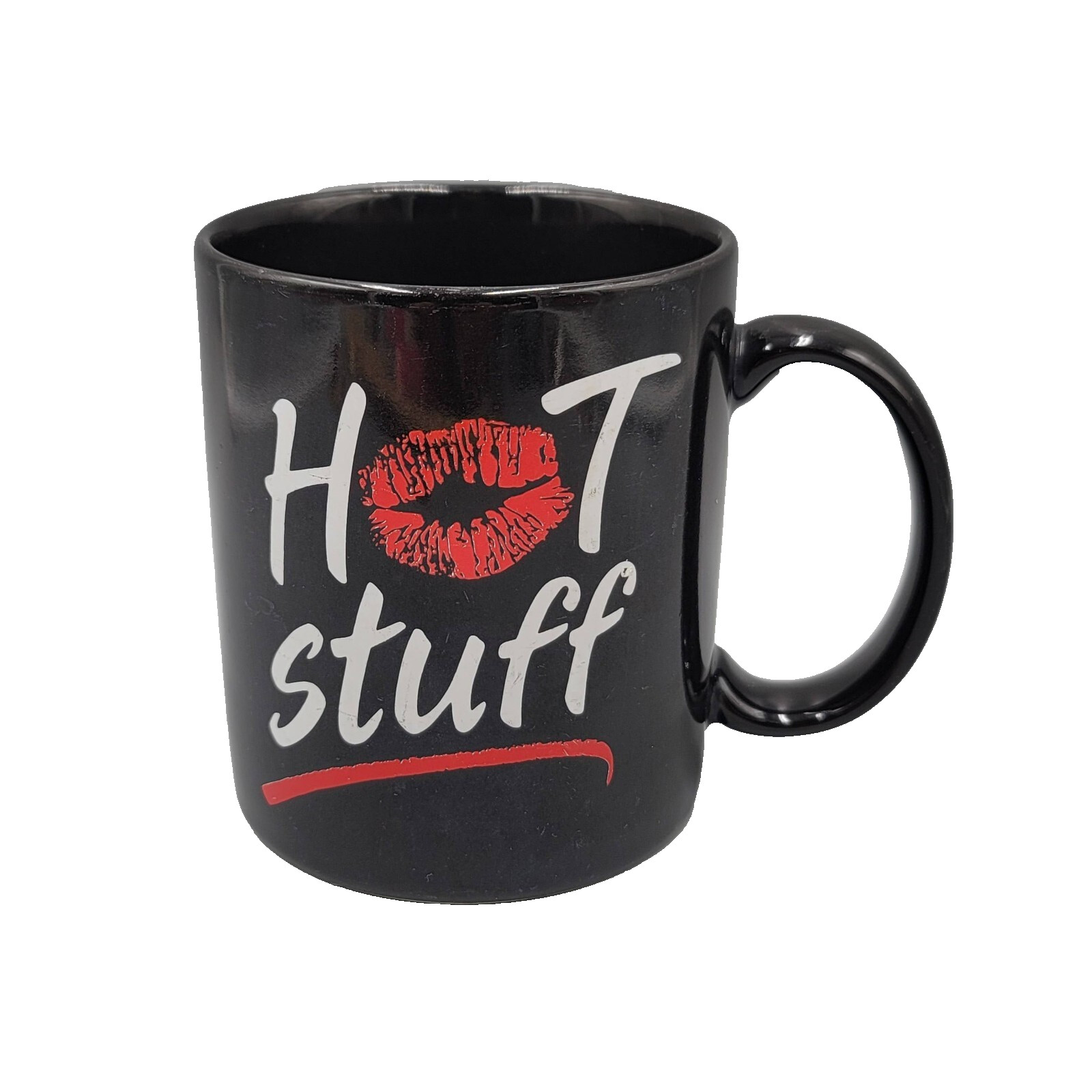 HOT STUFF Coffee Mug Kisses Black White Red Vintage Papel Freelance