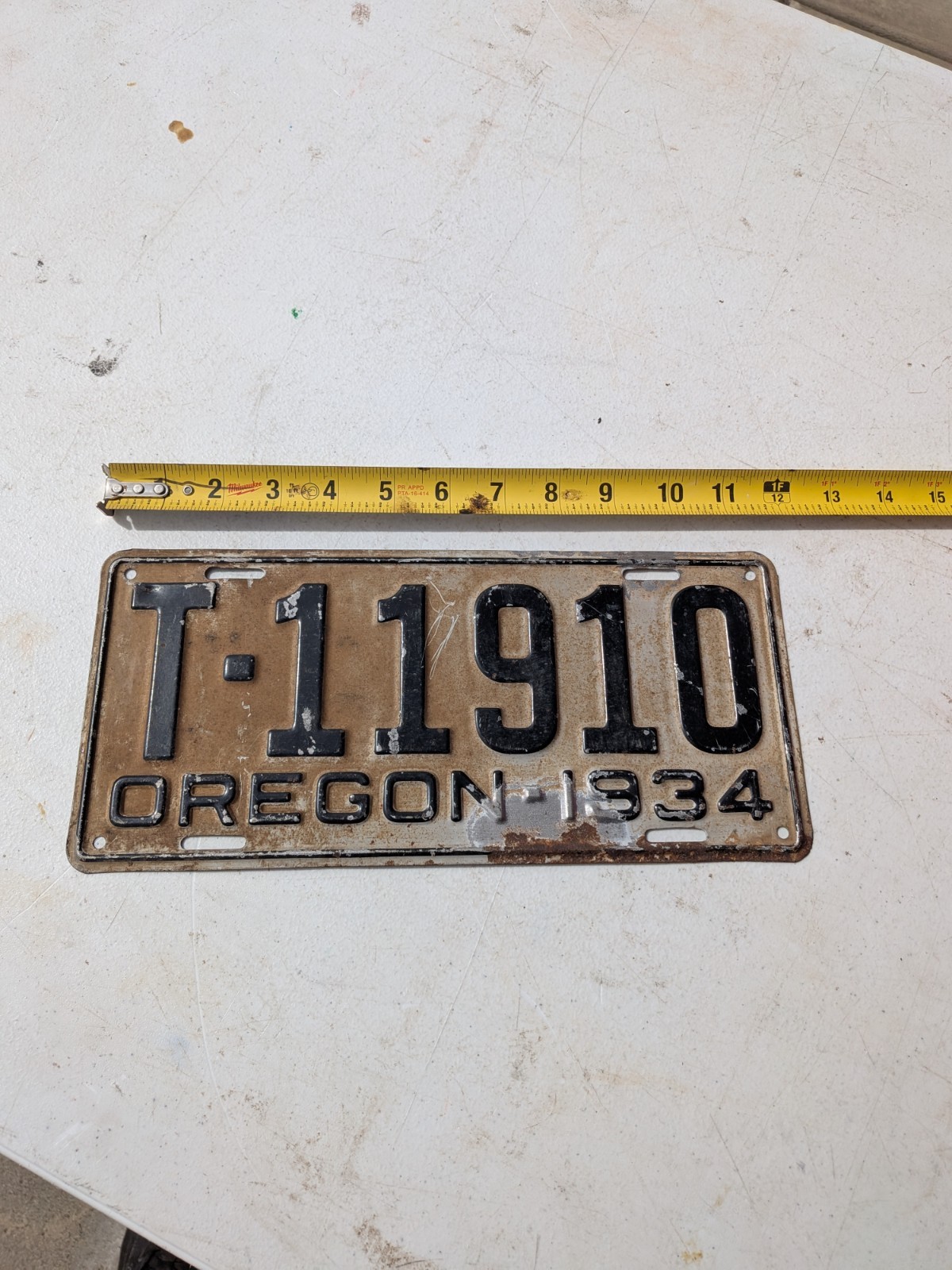 Old Vintage 1934 Oregon License Plate  