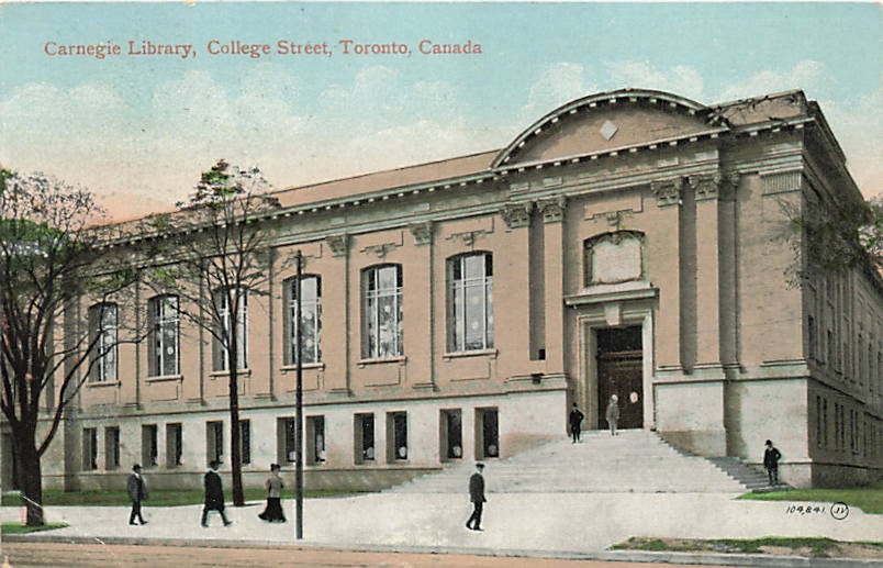 Postcard Canada: Carnegie Library, College Street, Toronto DB 1910\'s Valentines