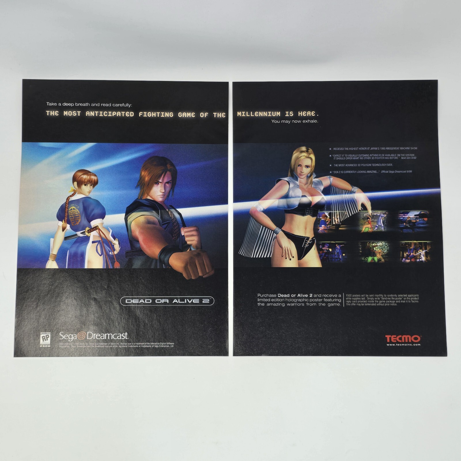 Dead Or Alive 2 Sega Dreamcast Deep Breath Print Ad/Poster Official Promo Art