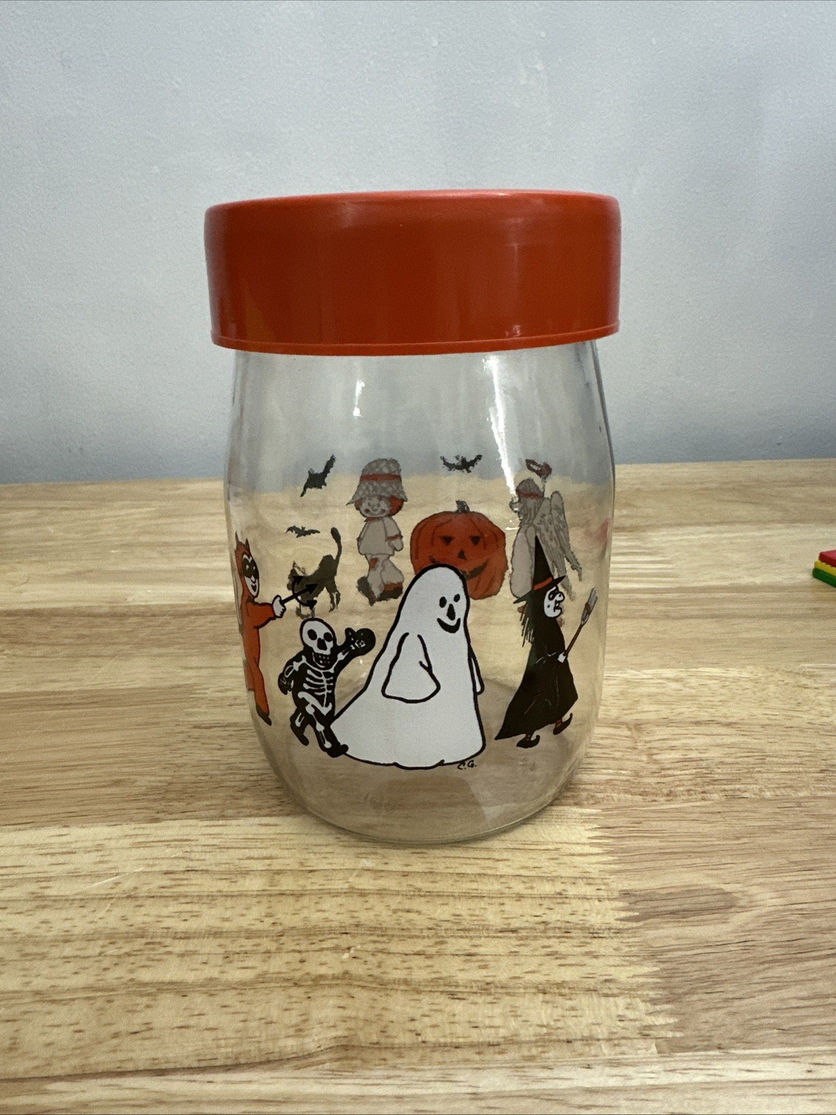 VTG Carlton Glass Halloween Trick Treaters Jar original $ sticker NEW ZAYRE USA VTG Carlton Glass Halloween Trick Treaters Jar original $ sticker NEW ZAYRE USA