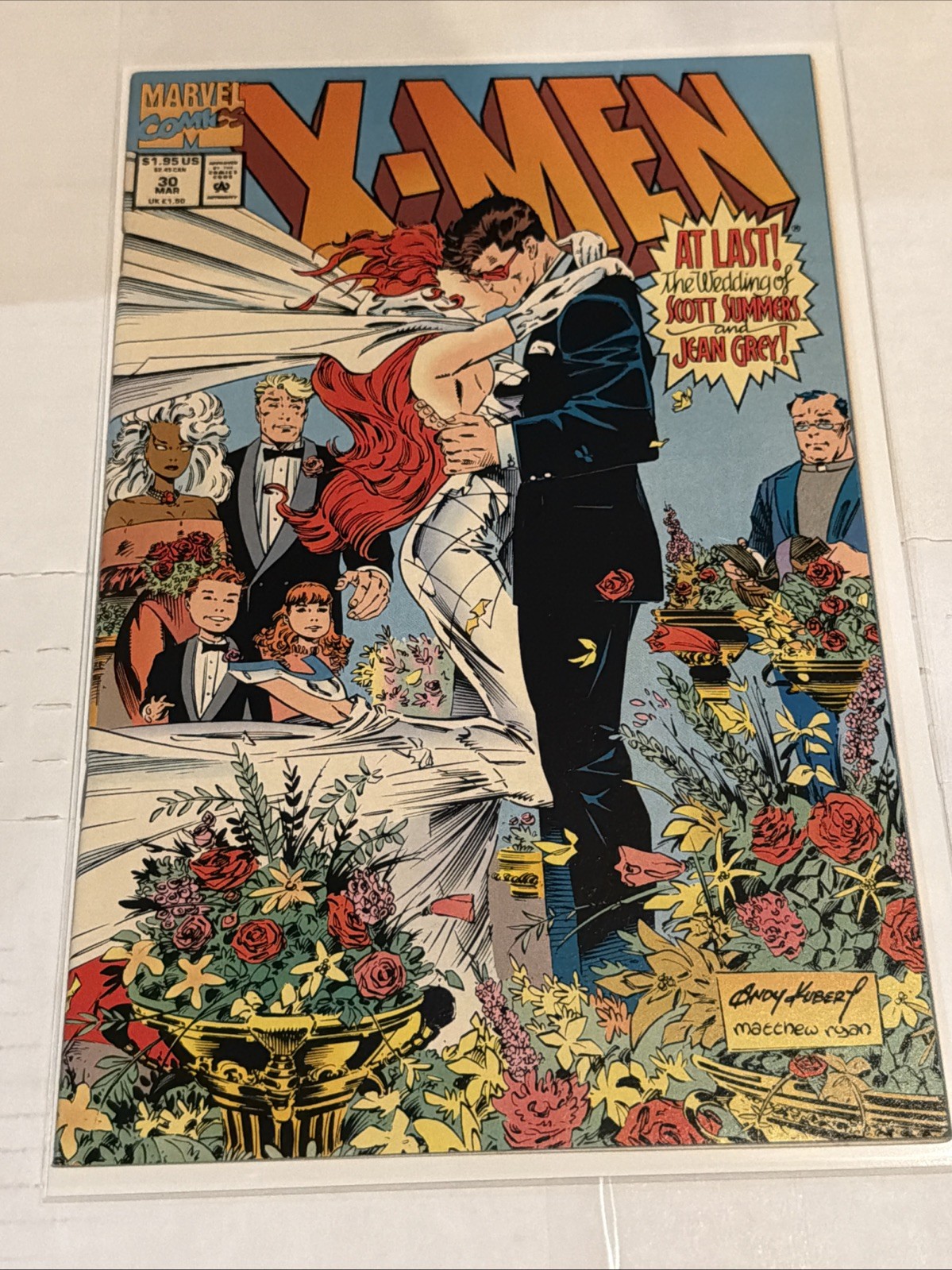 X-Men #30 Wedding Scott Summers & Jean Grey Andy Kubert Wraparound NM w/cards