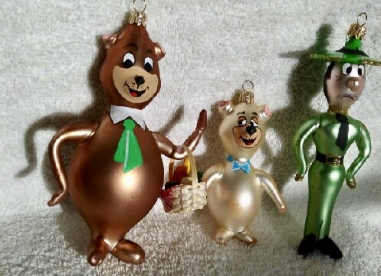 CARTOON NETWORK HANNA BARBERA YOGI BEAR blown glass Christmas ornaments ITALY