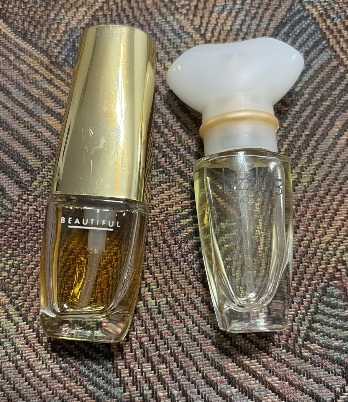 Lot of Two Estee Lauder Mini Perfumes Beautiful Dazzling Gold 