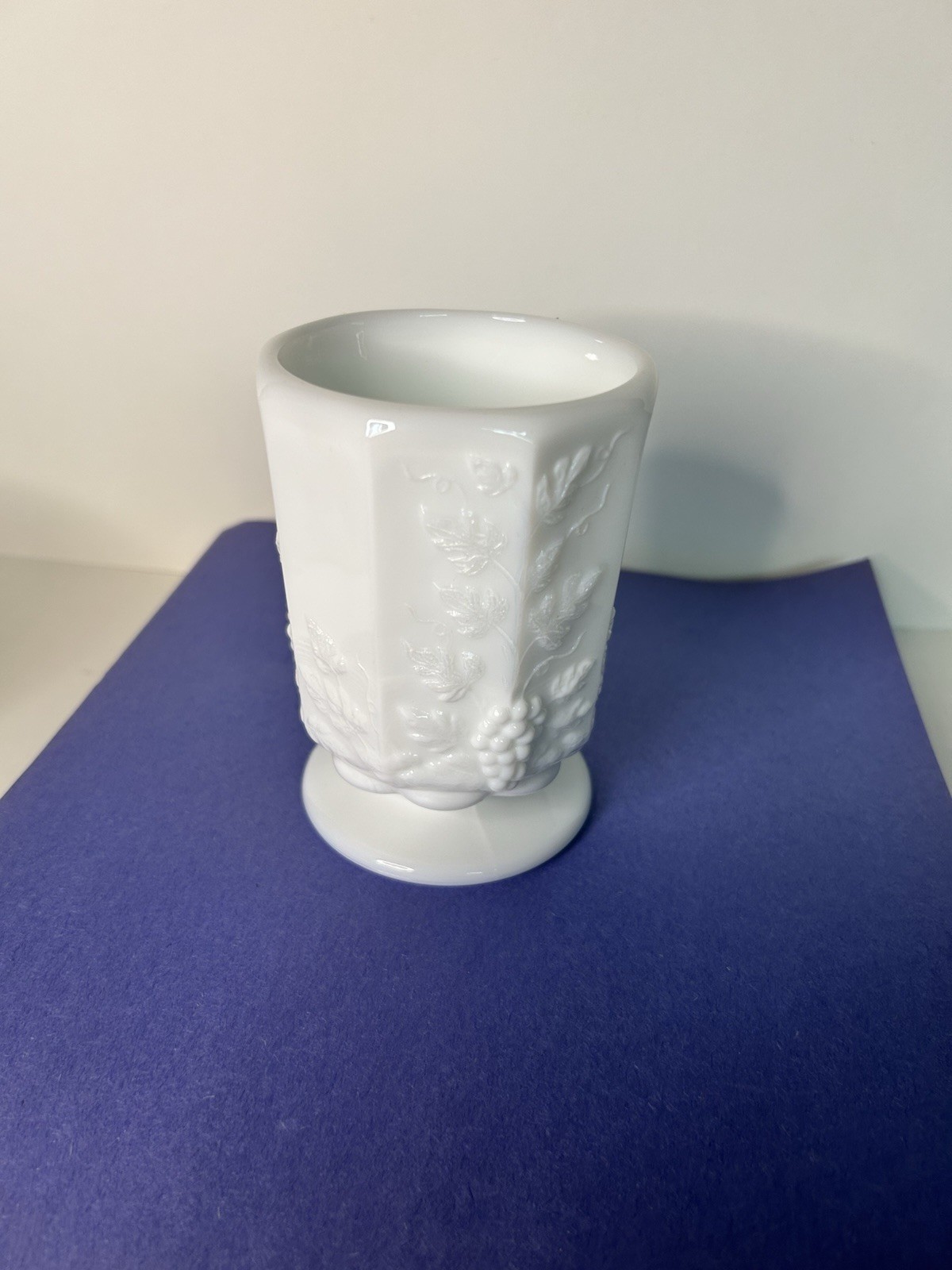 Westmoreland Glass Paneled Grape Milk Glass Mini Open Sugar  4 1/4 inches -00
