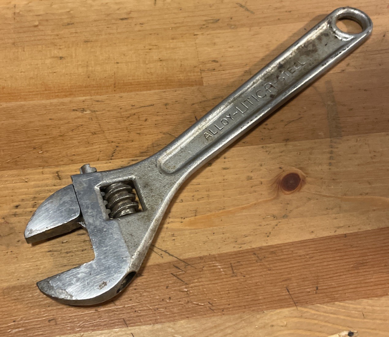 Utica Tools 10” Adjustable Wrench 91-10 Utica Steel USA Vintage Tool