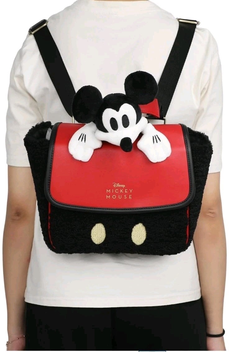 Bioworld Disney Mickey Mouse Peek-A-Boo Convertible Mini Backpack