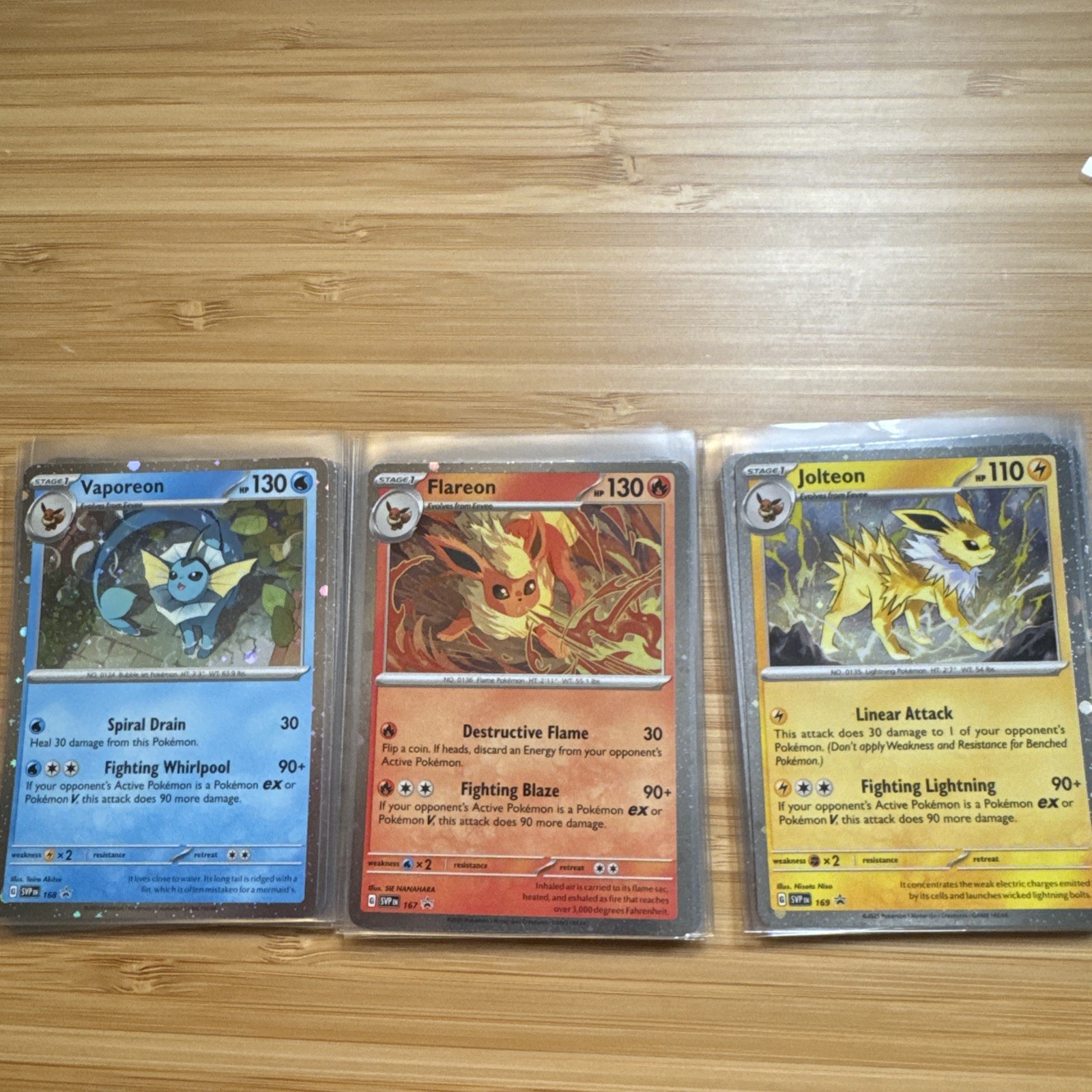 Pokemon TCG Eeveelution Cosmos Holo Set Flareon Jolteon Vaporeon SVP 167 168 169