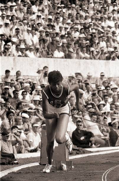 1960 Summer Olympics USA Wilma Rudolph getting out of starting blo- Old Photo