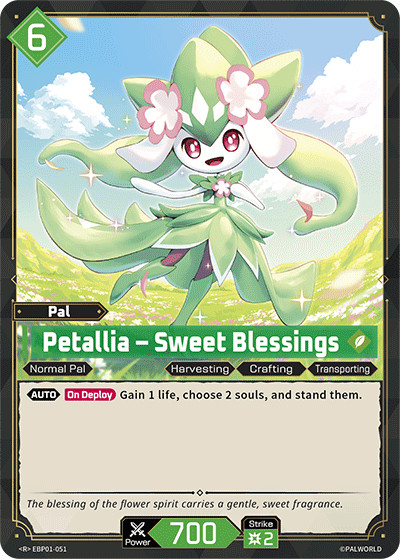 Petallia – Sweet Blessings EBP01-051 R Dawn of Palpagos Palworld NM