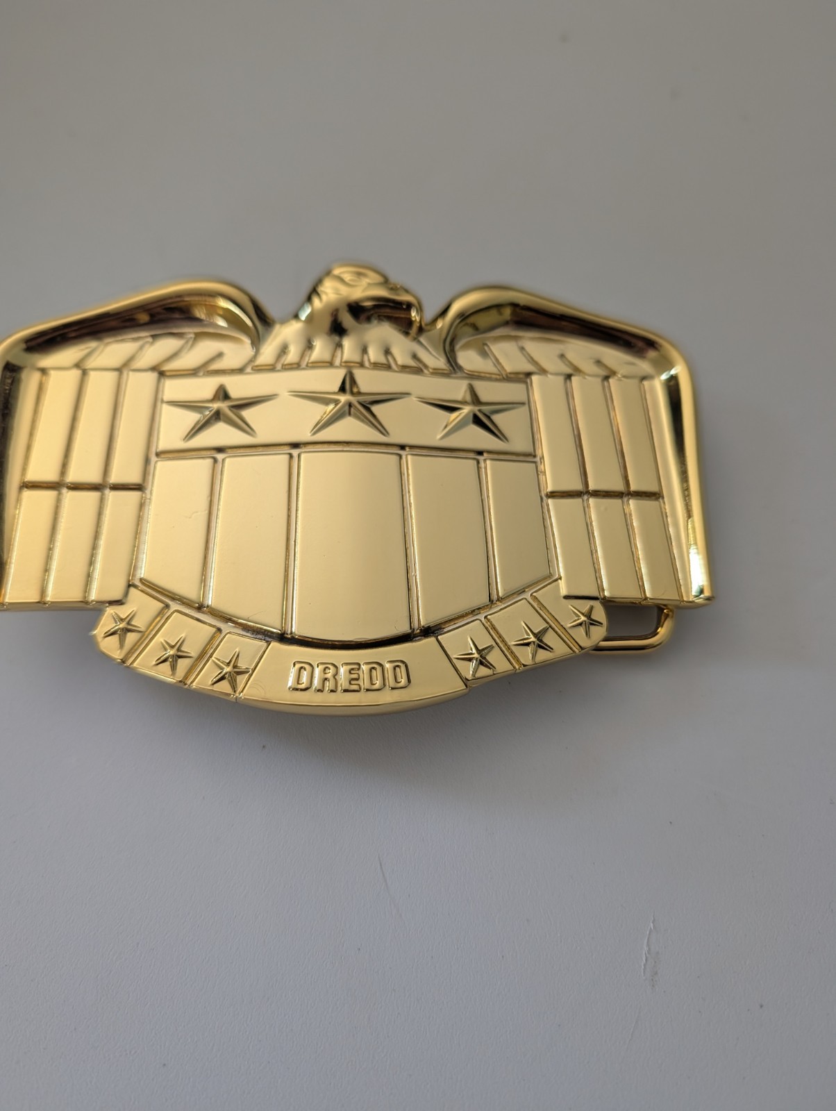 ZOBIE POP CULTURE JUDGE DREDD INSPIRED GOLD TONE METAL BELT BUCKLE FUNCTIONAL