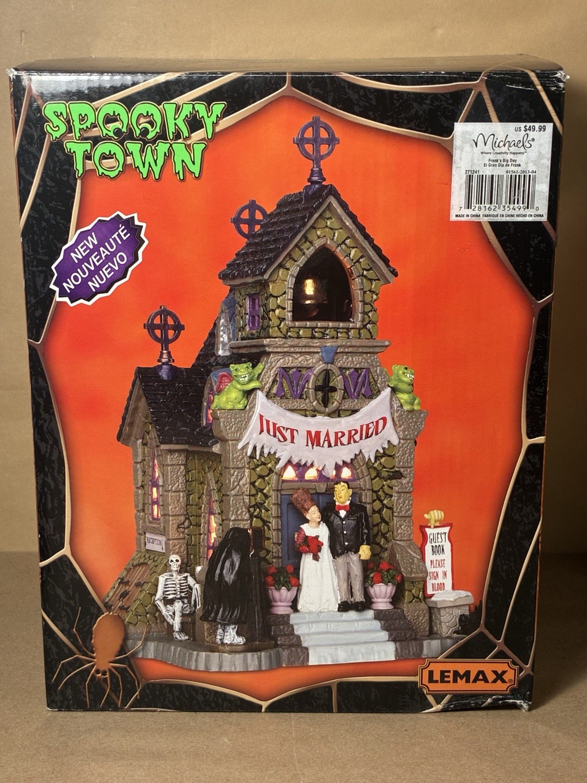 Lemax Spooky Town Frank's Big Day Wedding Chapel Lighted Building (See Desc.)