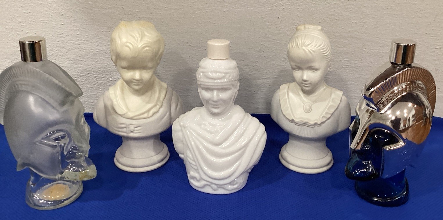 VTG 5- AVON Young Boy & Girl Head Busts-Julius Caesar Head-2 Spartan Warriors