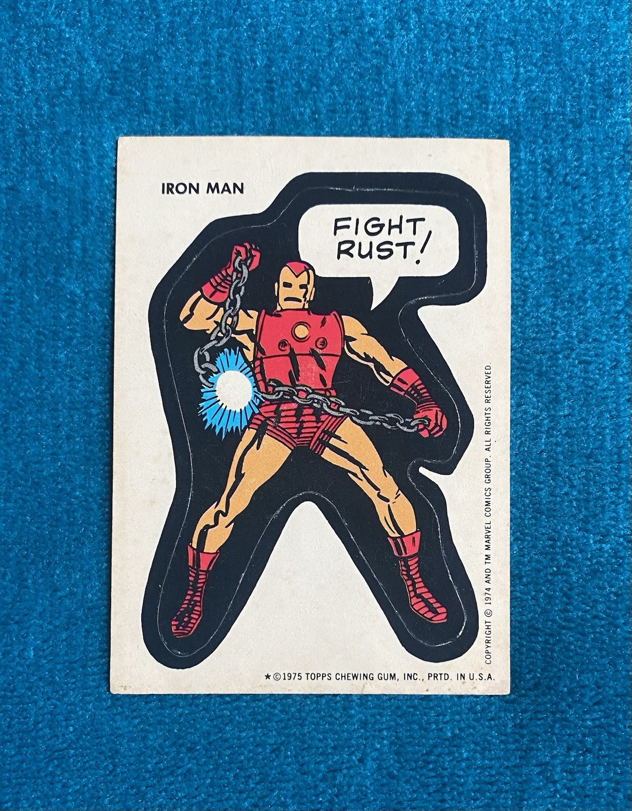 1974 1975 Topps Iron Man Marvel Super-Heroes Sticker - Rare Vintage