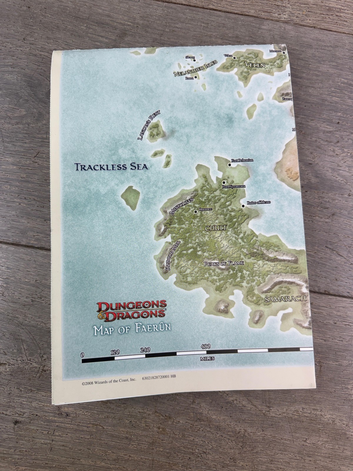 Dungeons & Dragons Map Of Faerun Fold Out Poster 2008 Wizards Of The Coast