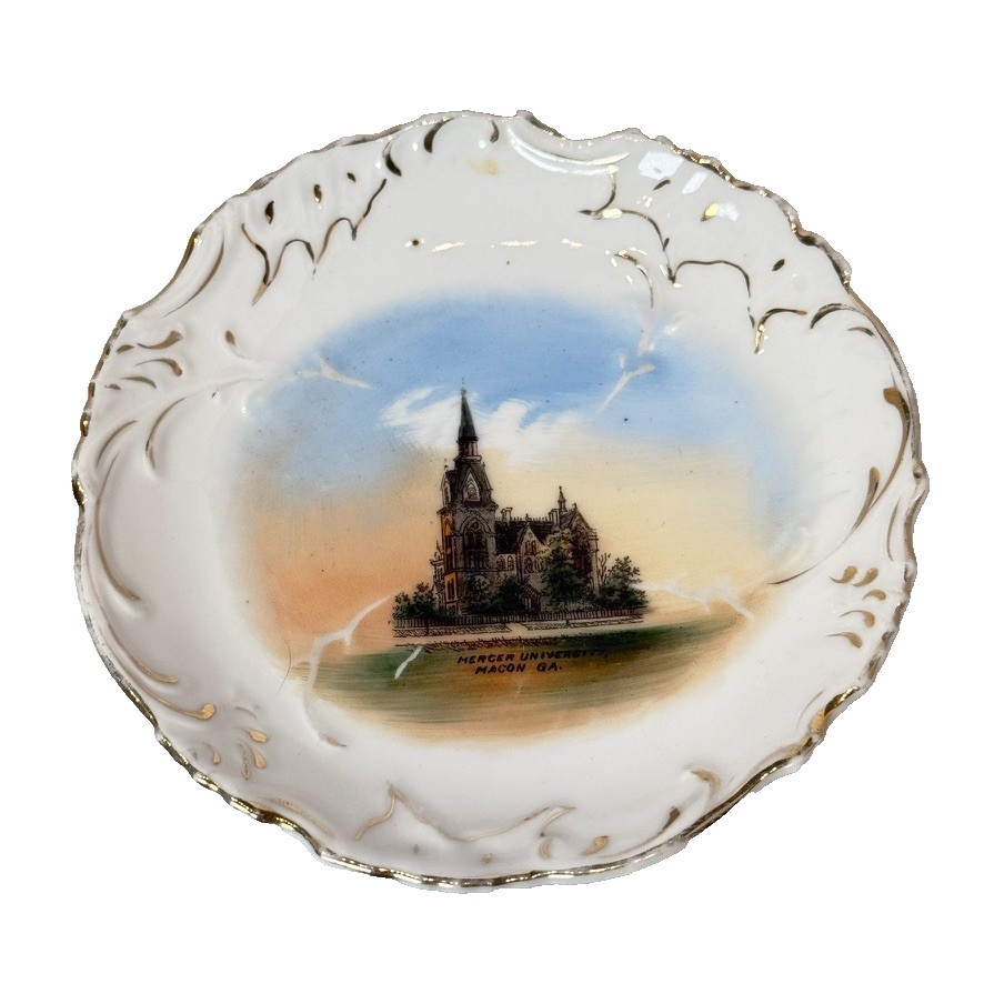 MACON Mercer University GA GEORGIA Antique Souvenir China TRINKET DISH PLATE MACON Mercer University GA GEORGIA Antique Souvenir China TRINKET DISH PLATE