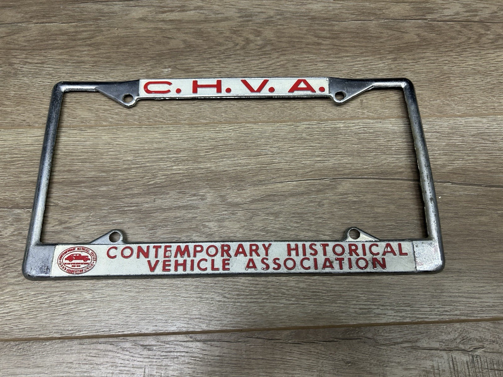 Vintage C.H.V.A. Contemporary Historical Vehicle Association License Plate Frame