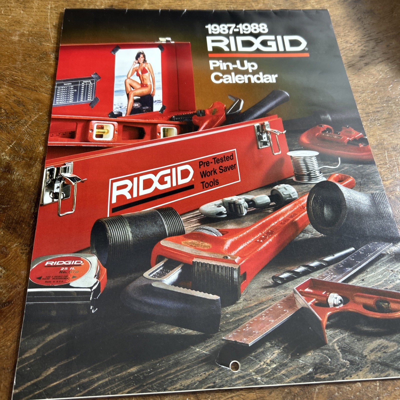 Vintage Collectible Ridgid ToolSwimming Suit Pin- Up Calendar 1987-1988 USA