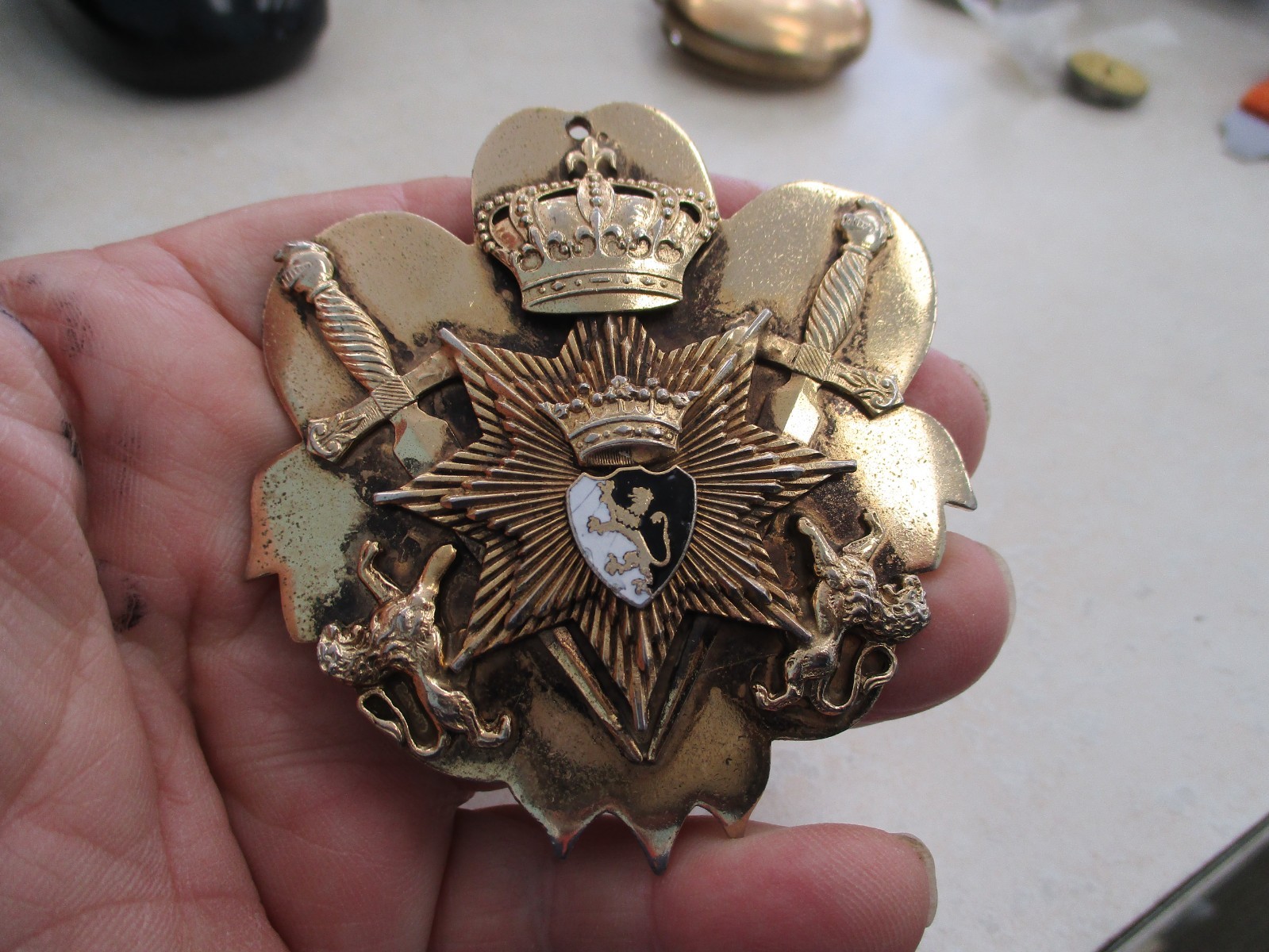 Antique Scottish Coat of Arms Medallion, 3\