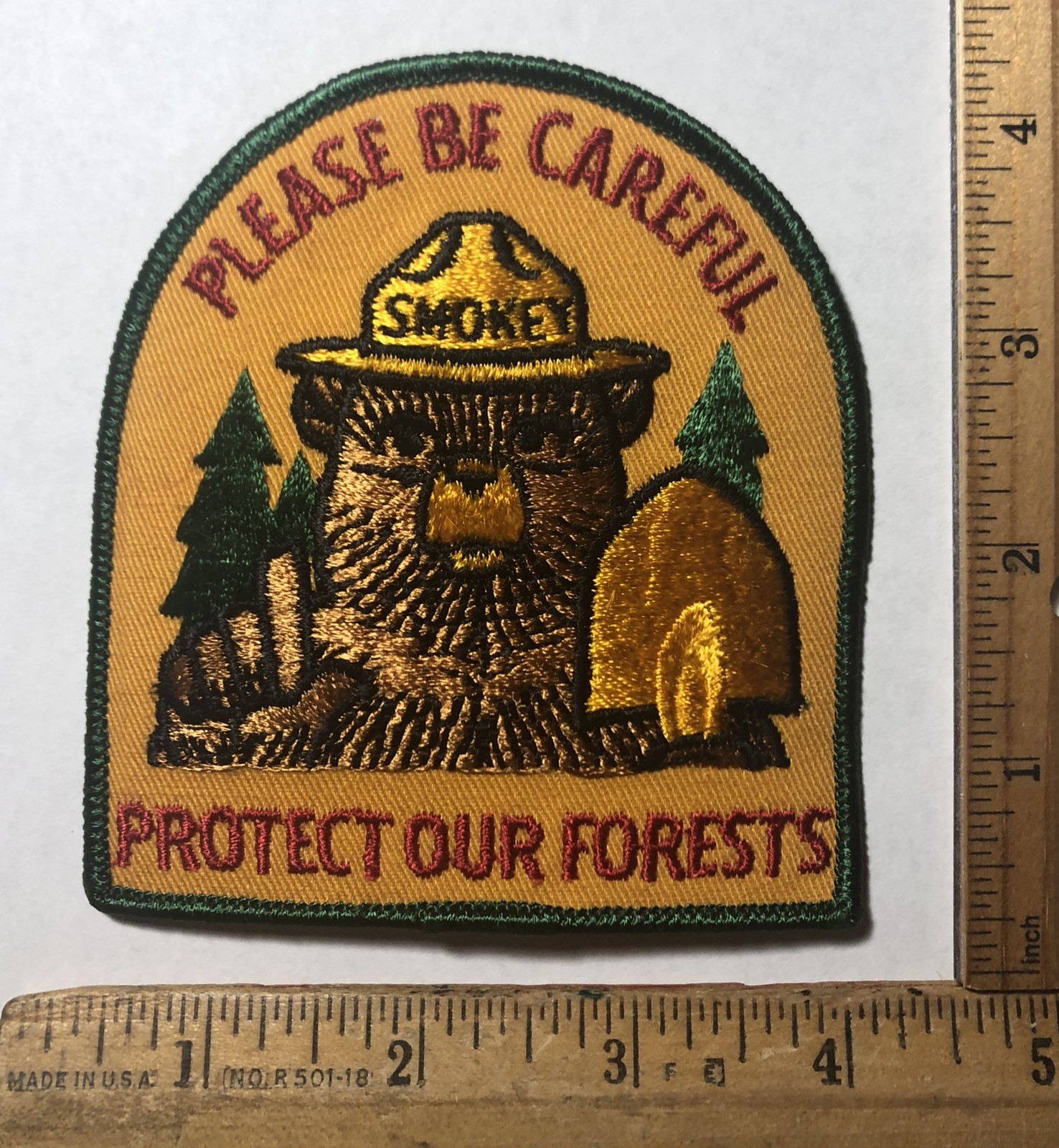 Vintage Smokey The Bear Patch Please Be Careful Protect Forests Park Ranger Vintage Smokey The Bear Patch Please Be Careful Protect Forests Park Ranger