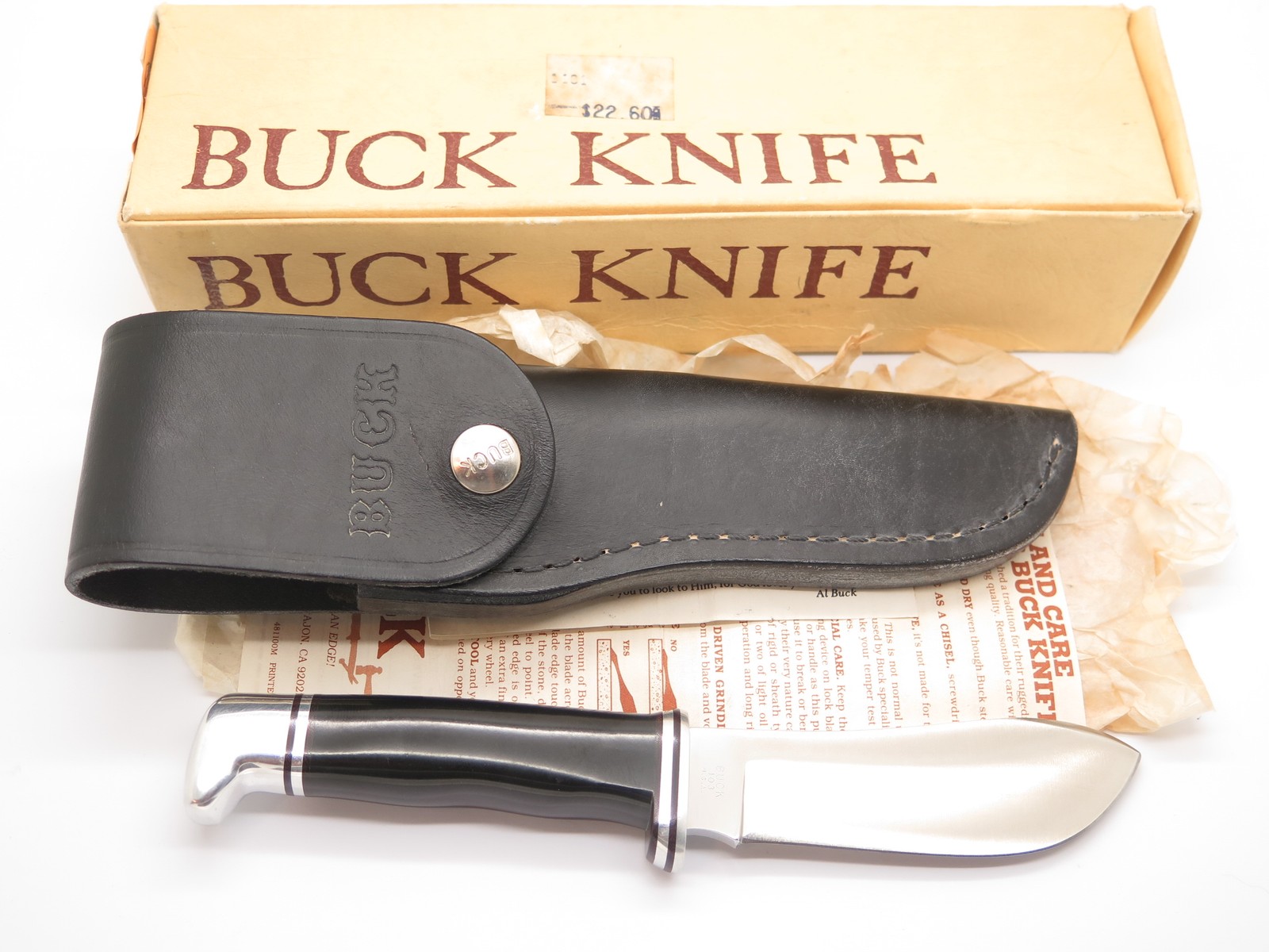 Vtg 1973-80 Buck 103 Skinner 3 Three Liner Fixed Blade Hunting Knife & Box