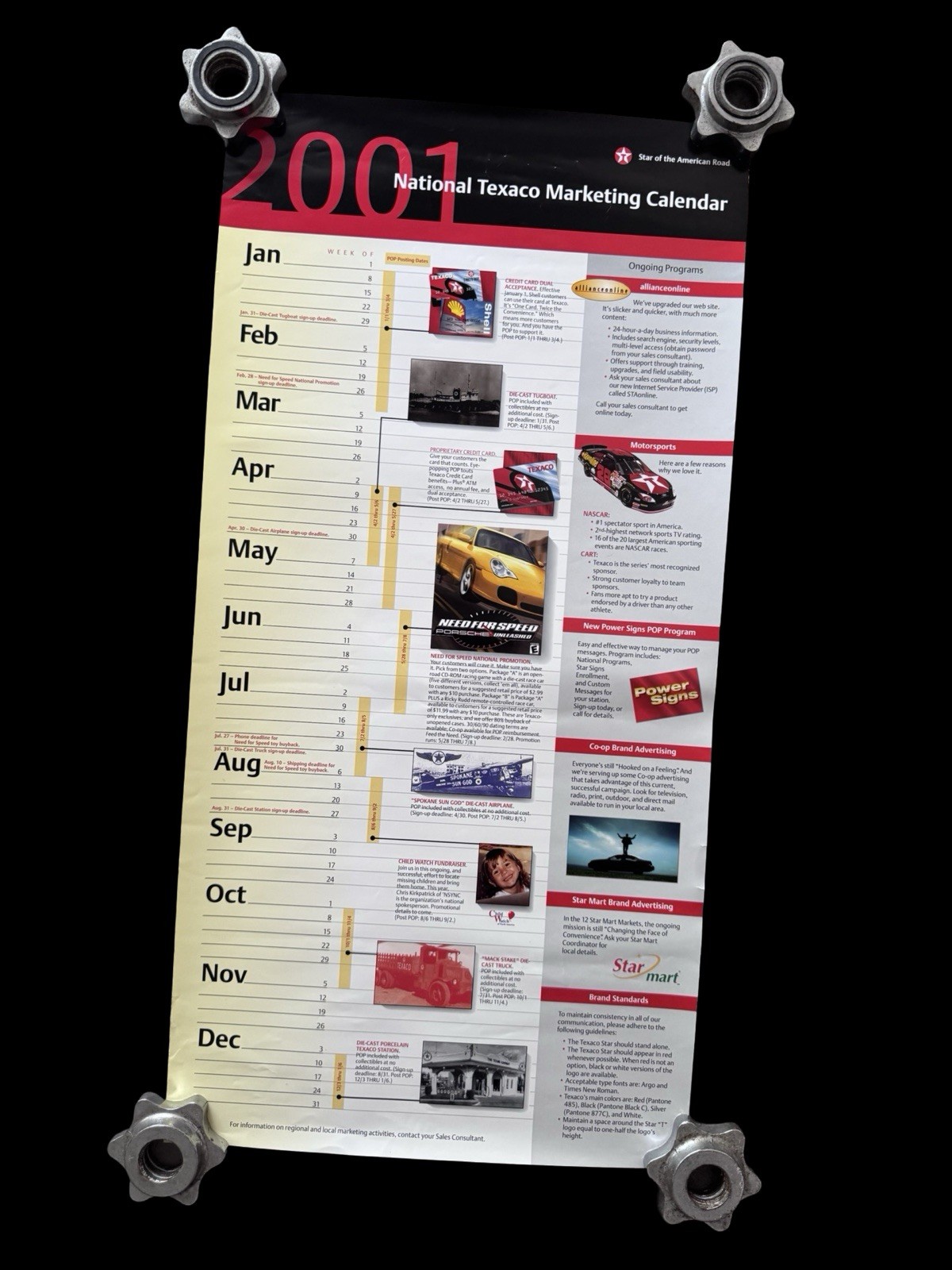 Texaco 2001 Gas Service Station Display Poster & Mailing Tube 12 x 24\