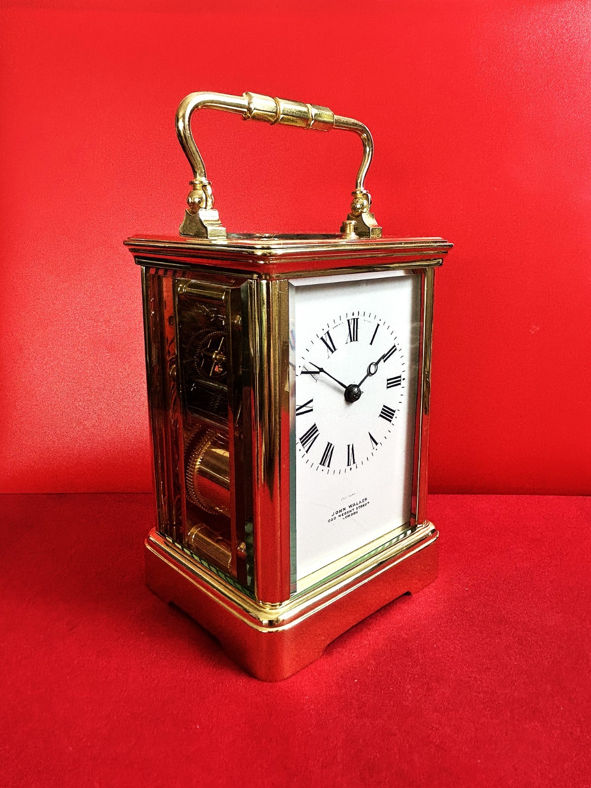 Antique John Walker London Carriage Clock Repeater French Brass Serviced c1900
