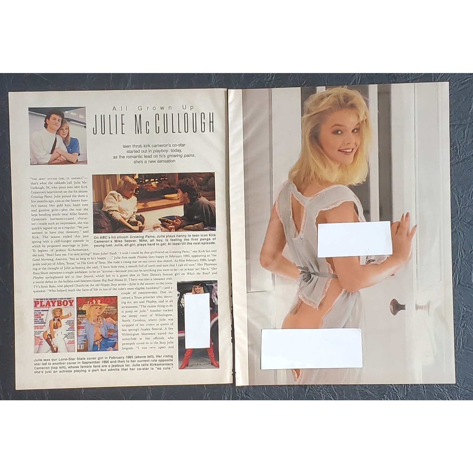 Playboy PICTORIAL ONLY - JULIE MCCULLOUGH All Grown Up Oct, 1989 6 pages