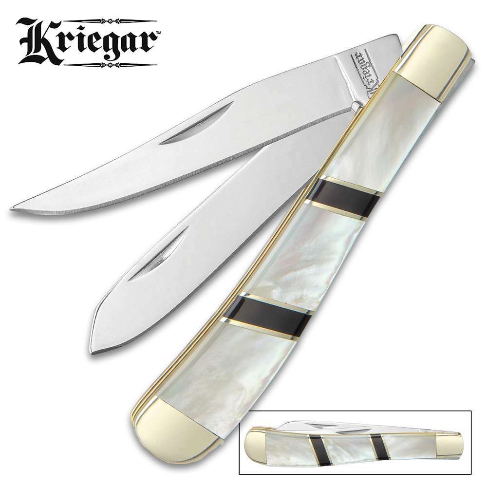 Kriegar Ascot Trapper Pocket Knife - Stainless Steel Blades New KG226