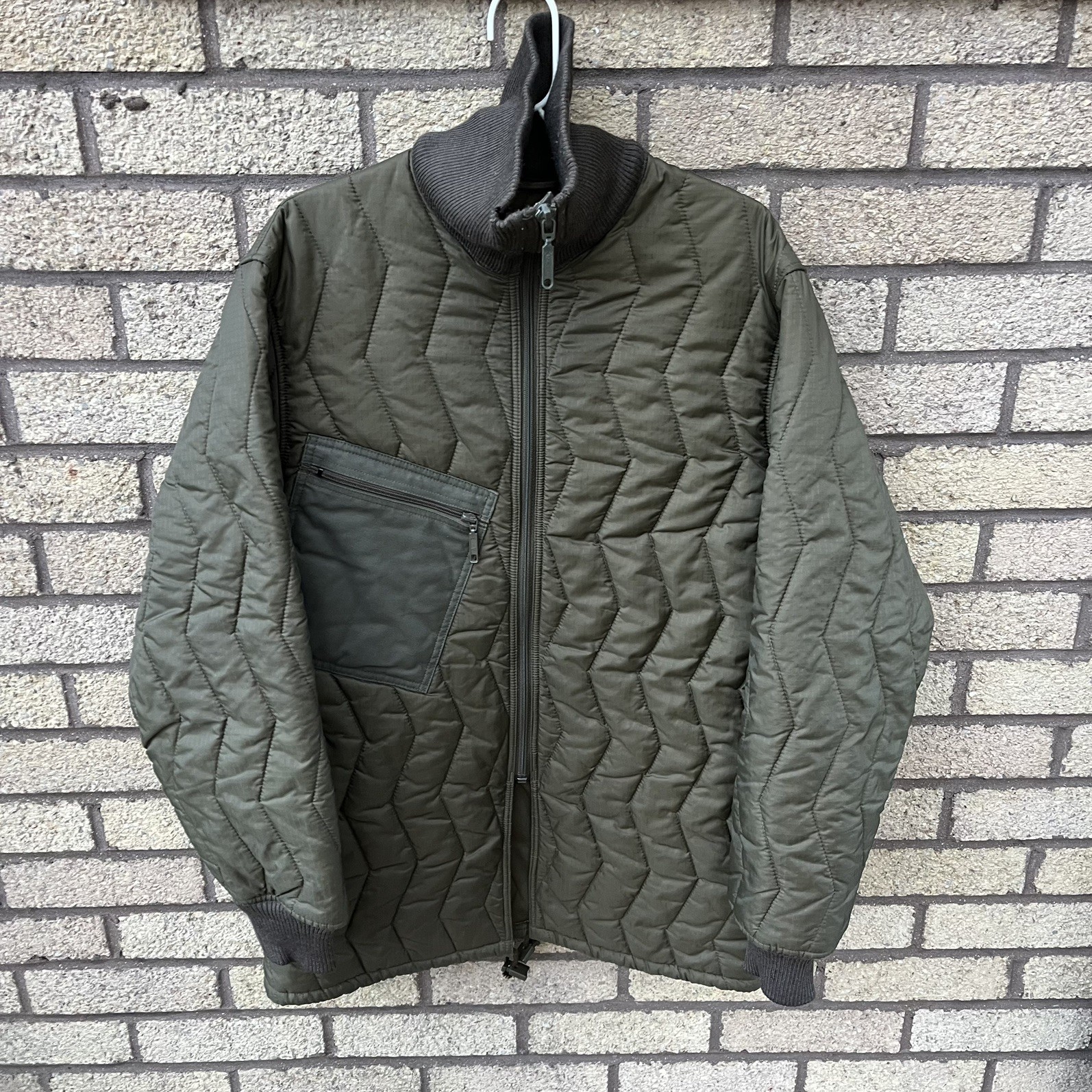 Vintage German Army Quilted Parka Liner Jacket Bundeswehr Military Green Size XL