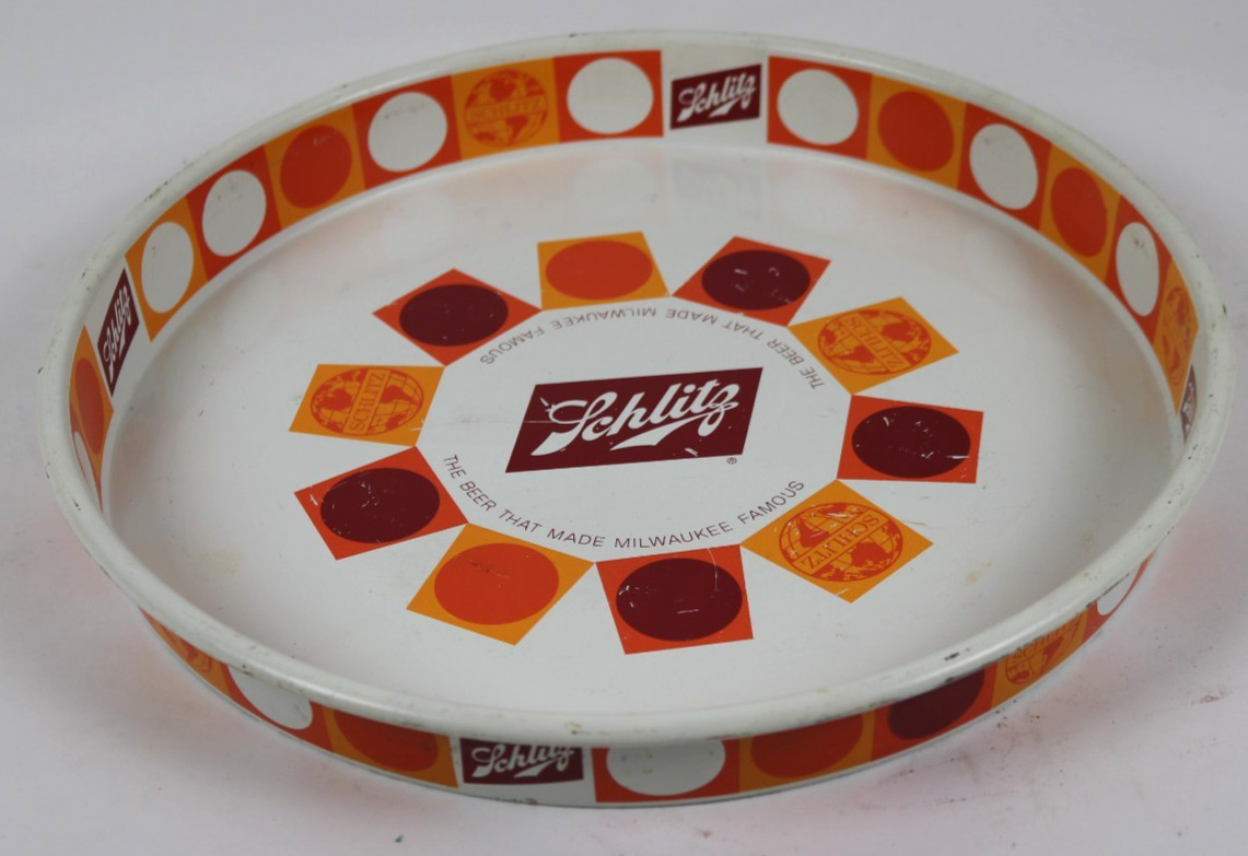 1968 SCHLITZ Beer Metal Serving Tray VINTAGE BAR 13\ 1968 SCHLITZ Beer Metal Serving Tray VINTAGE BAR 13\