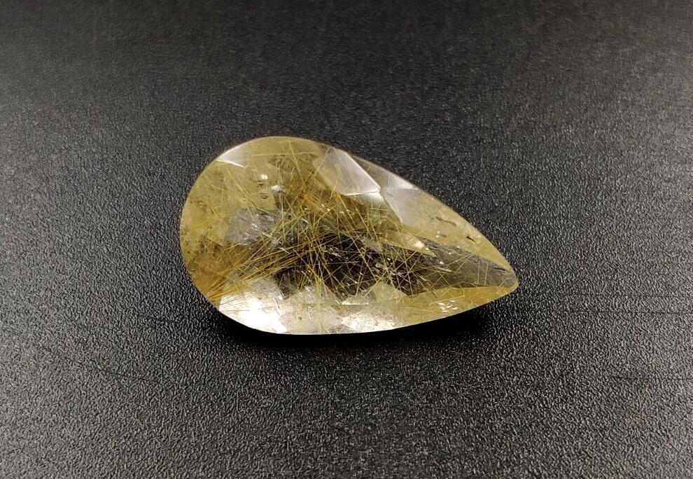9.40 Ct Rutilated Quartz Loose Gemstone Faceted Cut  W54