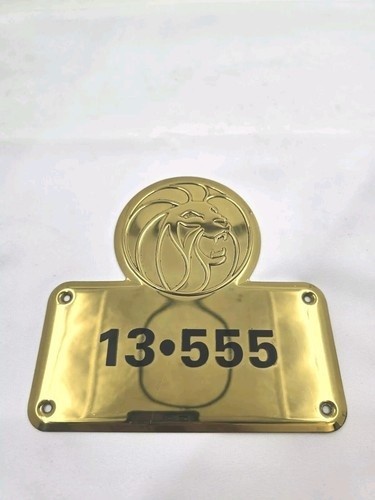 Vintage Original MGM Grand Las Vegas Hotel Door Number Plate MGM Lion Emblem
