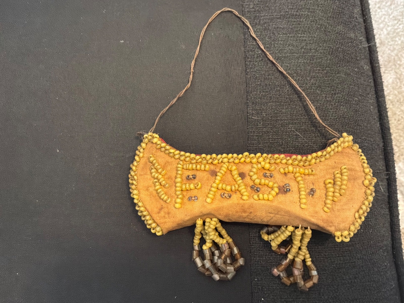 Antique Native American IROQUOIS “Fast Boat” Hand Beaded Canoe Souvenir C 1905 Antique Native American IROQUOIS “Fast Boat” Hand Beaded Canoe Souvenir C 1905