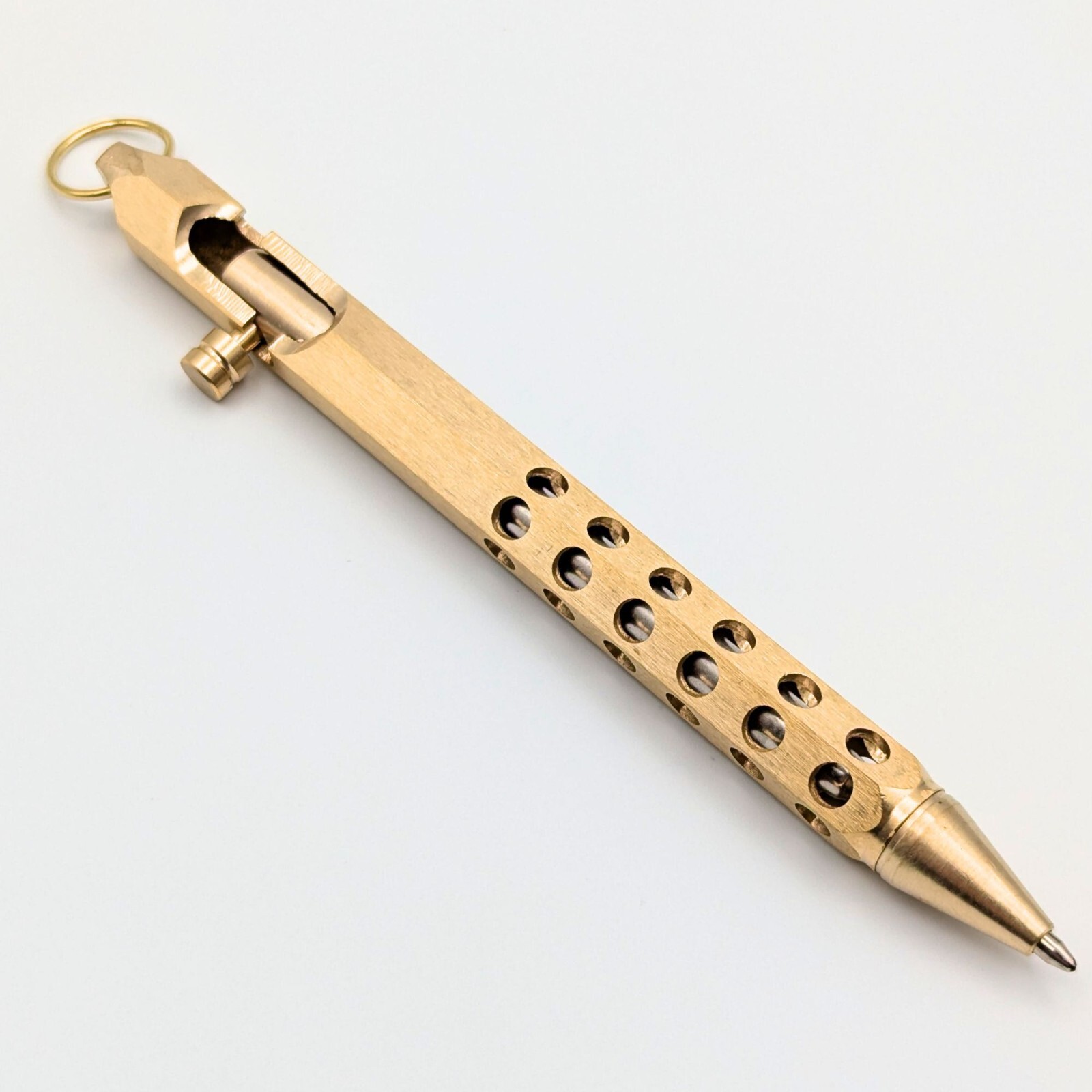 Bolt Action Ballpoint Pen Solid Brass EDC Six-edge Bronze color - Great Gift Dad Bolt Action Ballpoint Pen Solid Brass EDC Six-edge Bronze color - Great Gift Dad