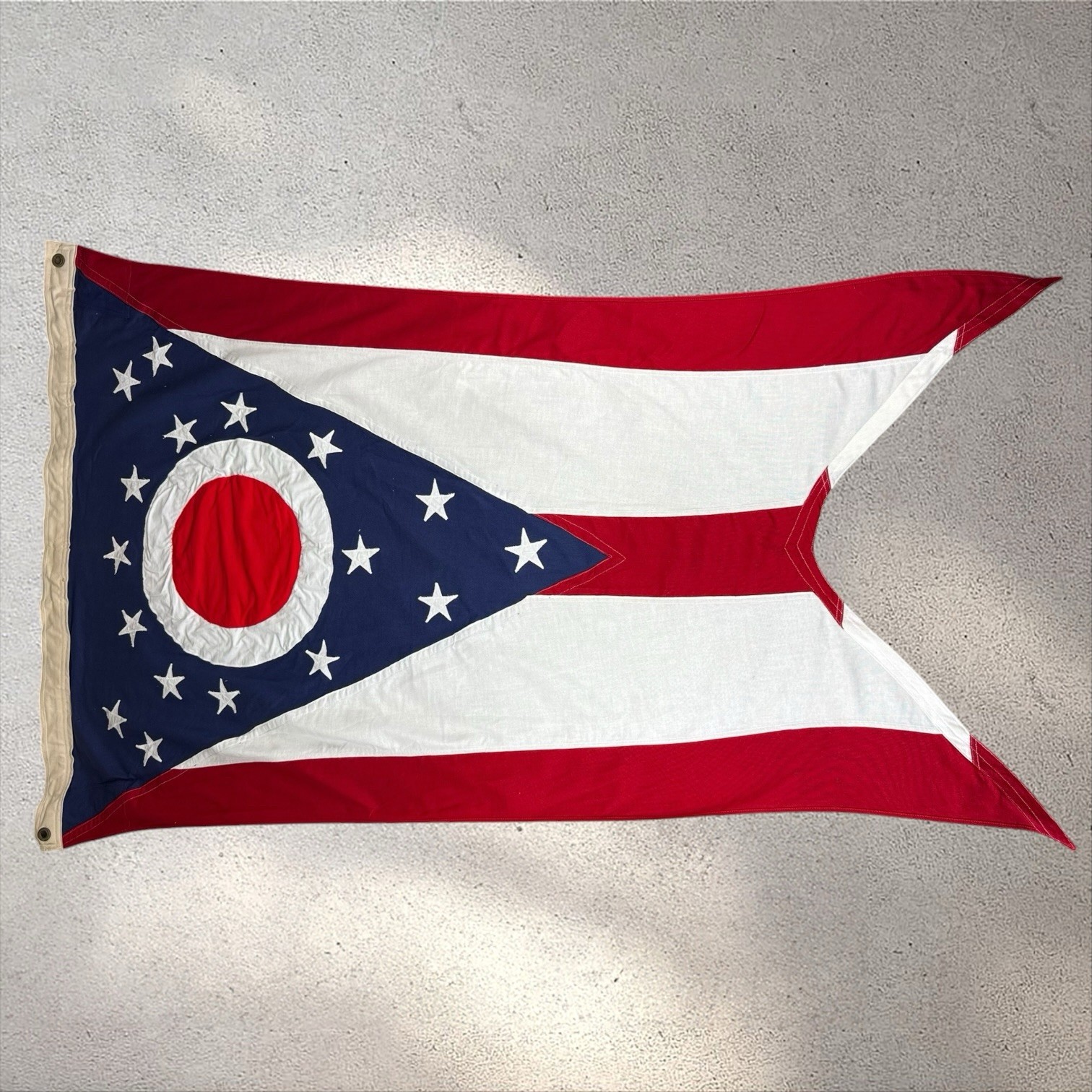 Vintage 1960’s Ohio State Burgee Flag Flown Over Capitol W/ Certified Patches