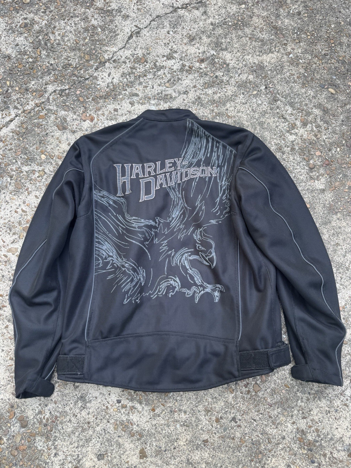 Harley-Davidson Eagle Men’s Black Mesh Jacket Size M Nice