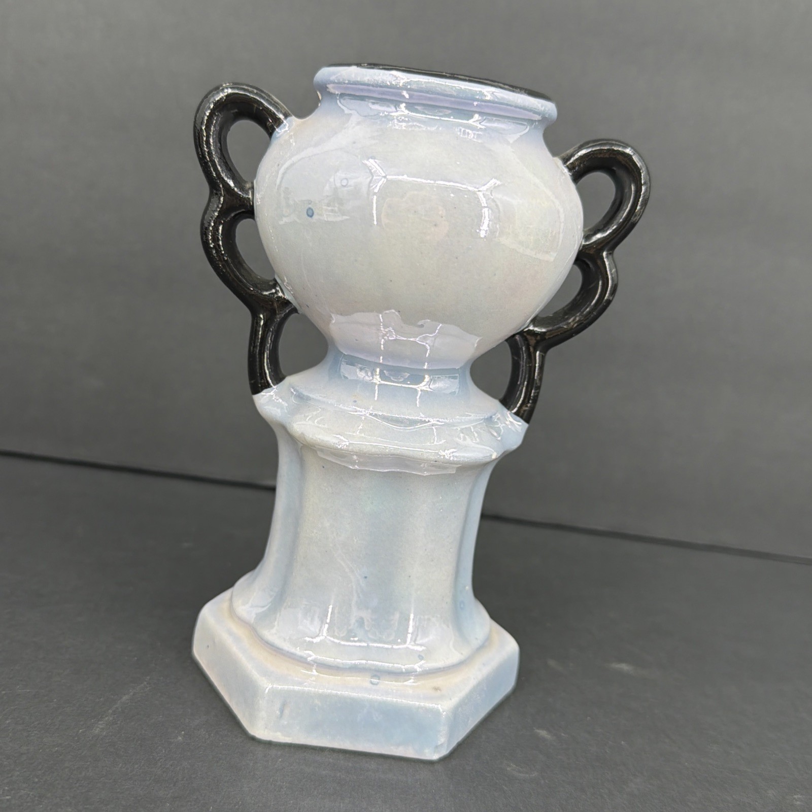 Vintage Iridescent Mid-Century Lusterware 5.75” Vase Czechoslovakian EUC