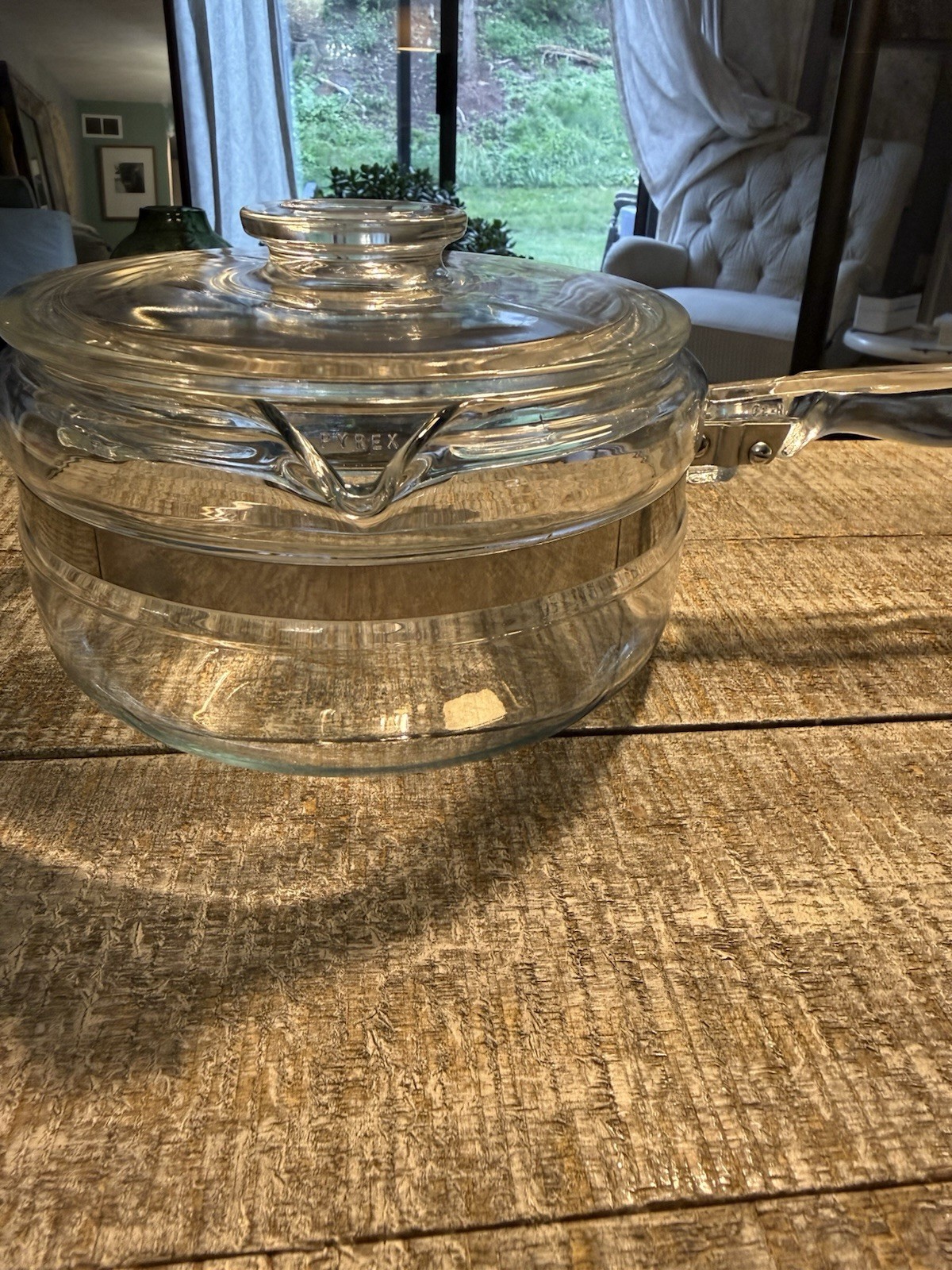 Vintage PYREX FLAMEWARE Sauce Pan With Locking Lid. 6213-b 1/1/2 Quart