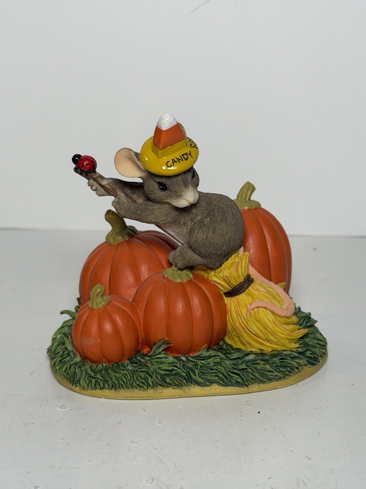 Charming Tails The Good Witch Mouse Halloween Broom Pumpkins Fall Autumn