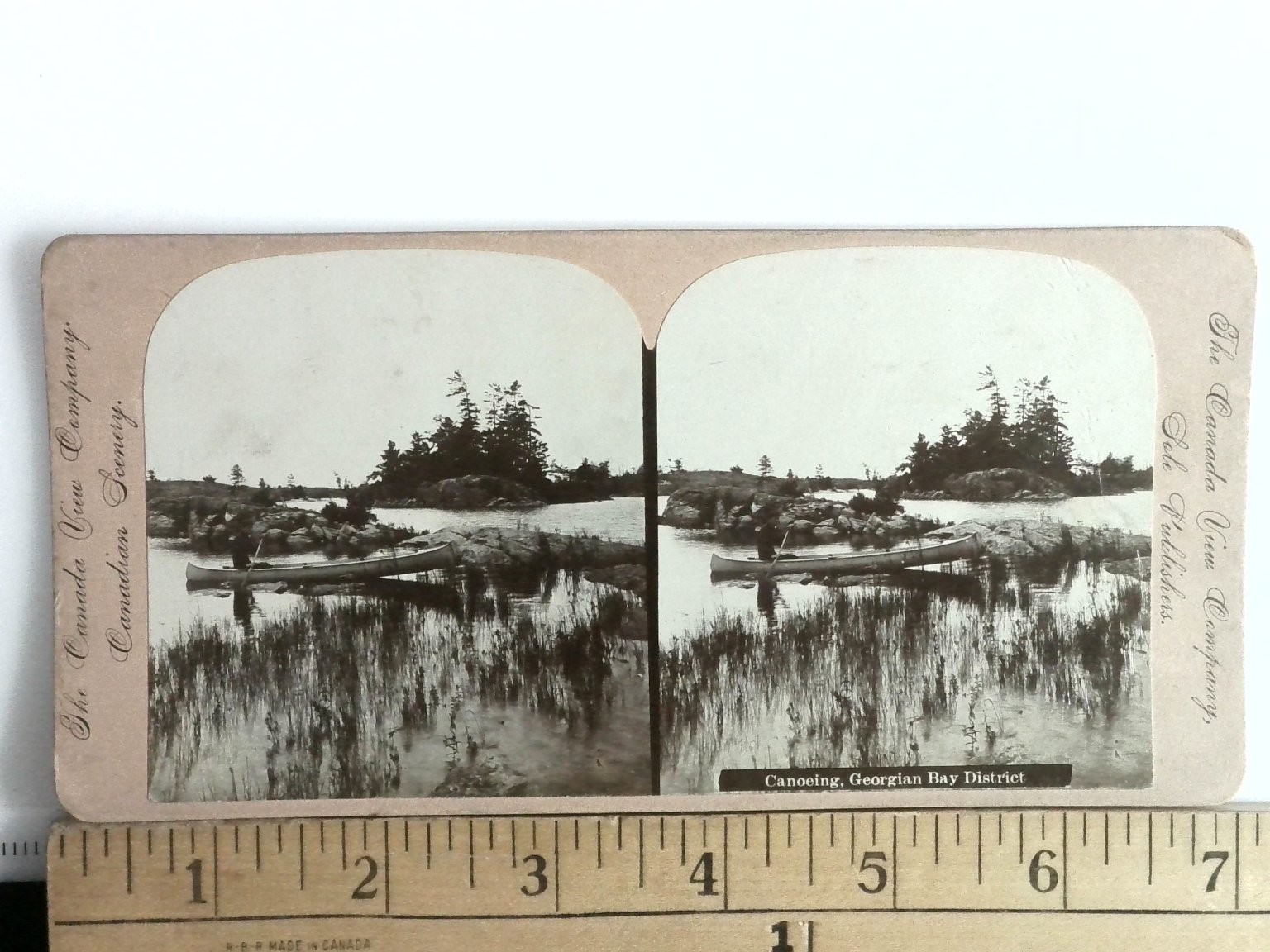 Canoeing Georgian Bay District Stereoview The Canada View Company c1901 Canada Canoeing Georgian Bay District Stereoview The Canada View Company c1901 Canada